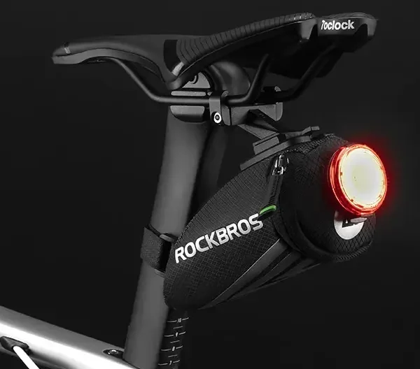 Bike Saddle Bag tagged with light