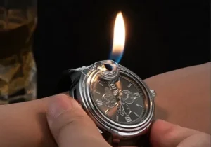 Cigarette Lighter Watch is lighted