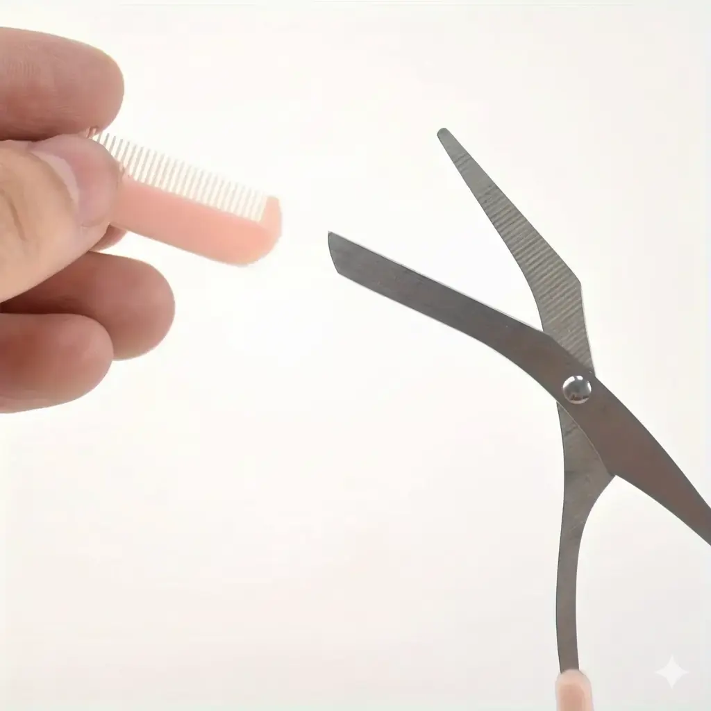 Eyebrow scissors with comb