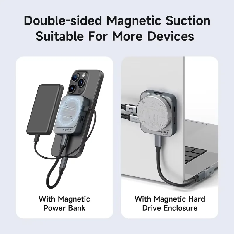 Hagibis Magnetic USB-C Hub with magnetic suction