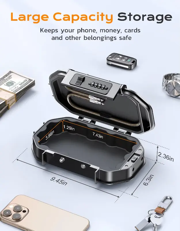 large storage capacity portable travel safe