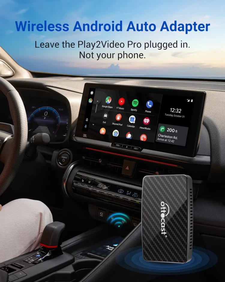 OTTOCAST Play2Video Pro – Wireless CarPlay Adapter
