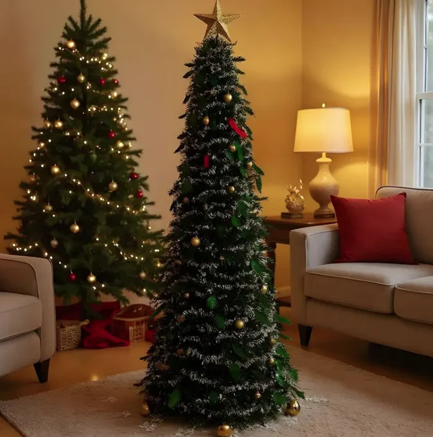 5-Ft Festival Ornament Faux Foldable Christmas Tree