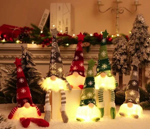 Christmas Faceless Gnome Plush With LED Lights