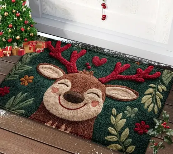 Santa Claus Gingerbread Door Mat (Indoor/Outdoor)