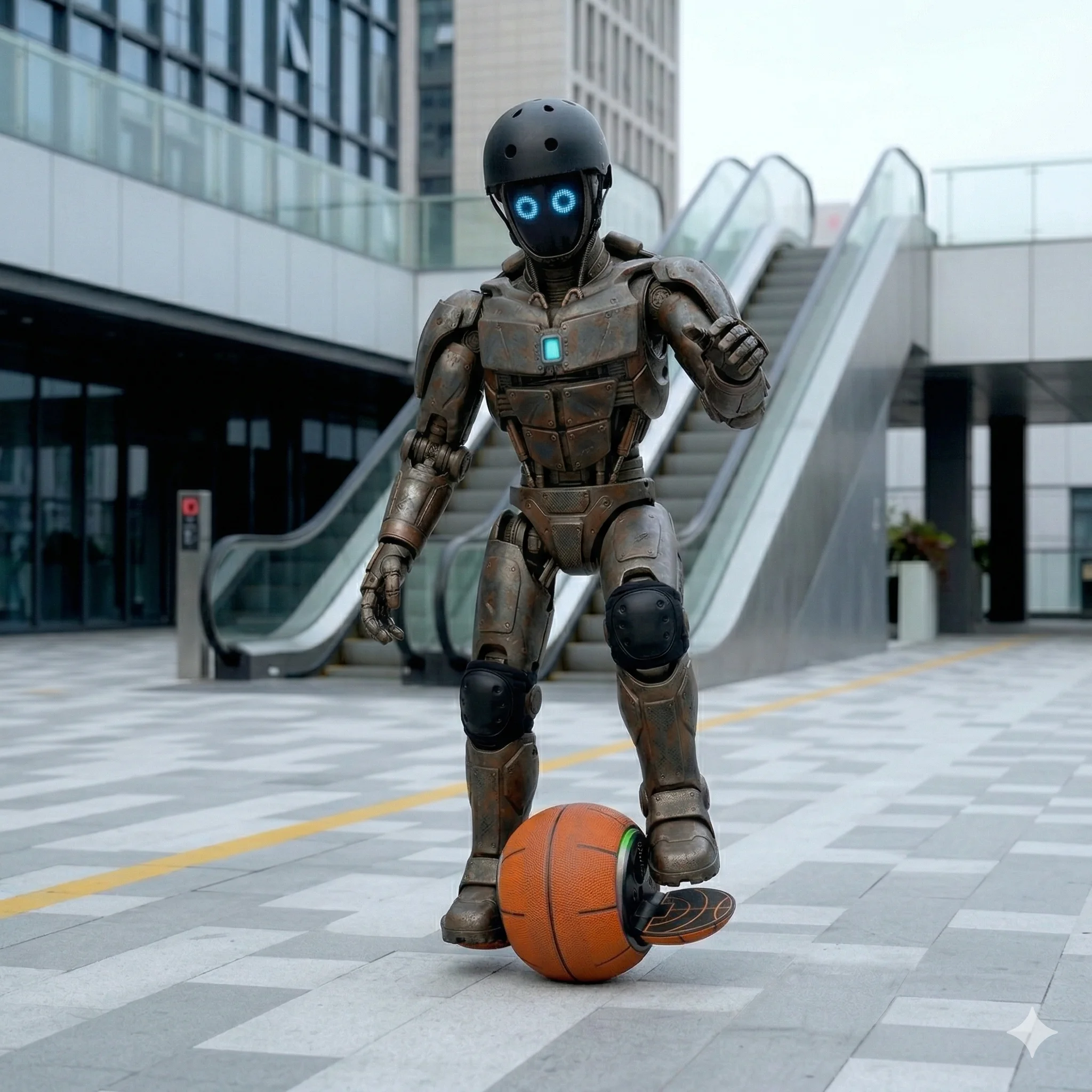 Aero Bot with S9 basketball unicycle