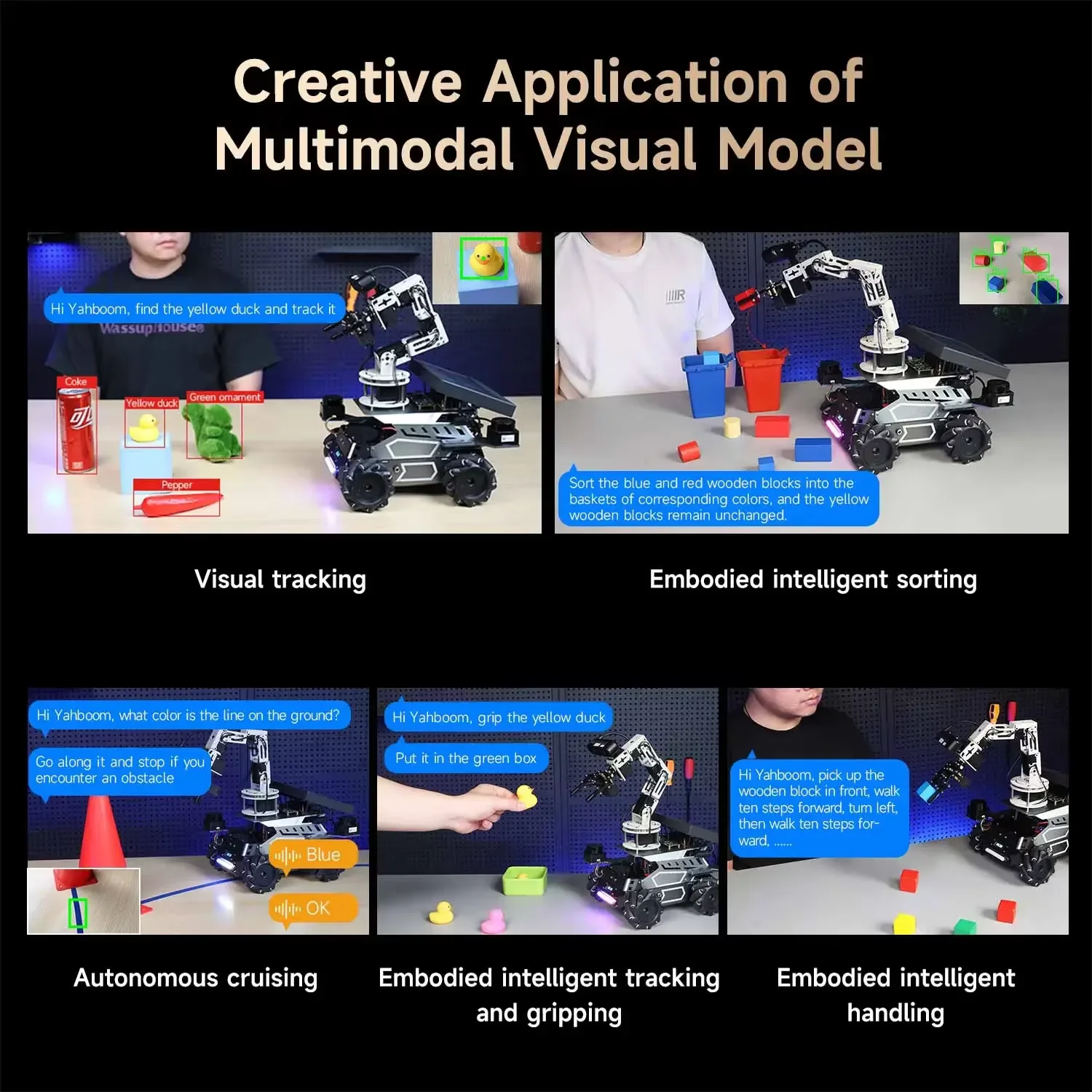 ROSMASTER M3 Pro - Creative application of multimodal visual model