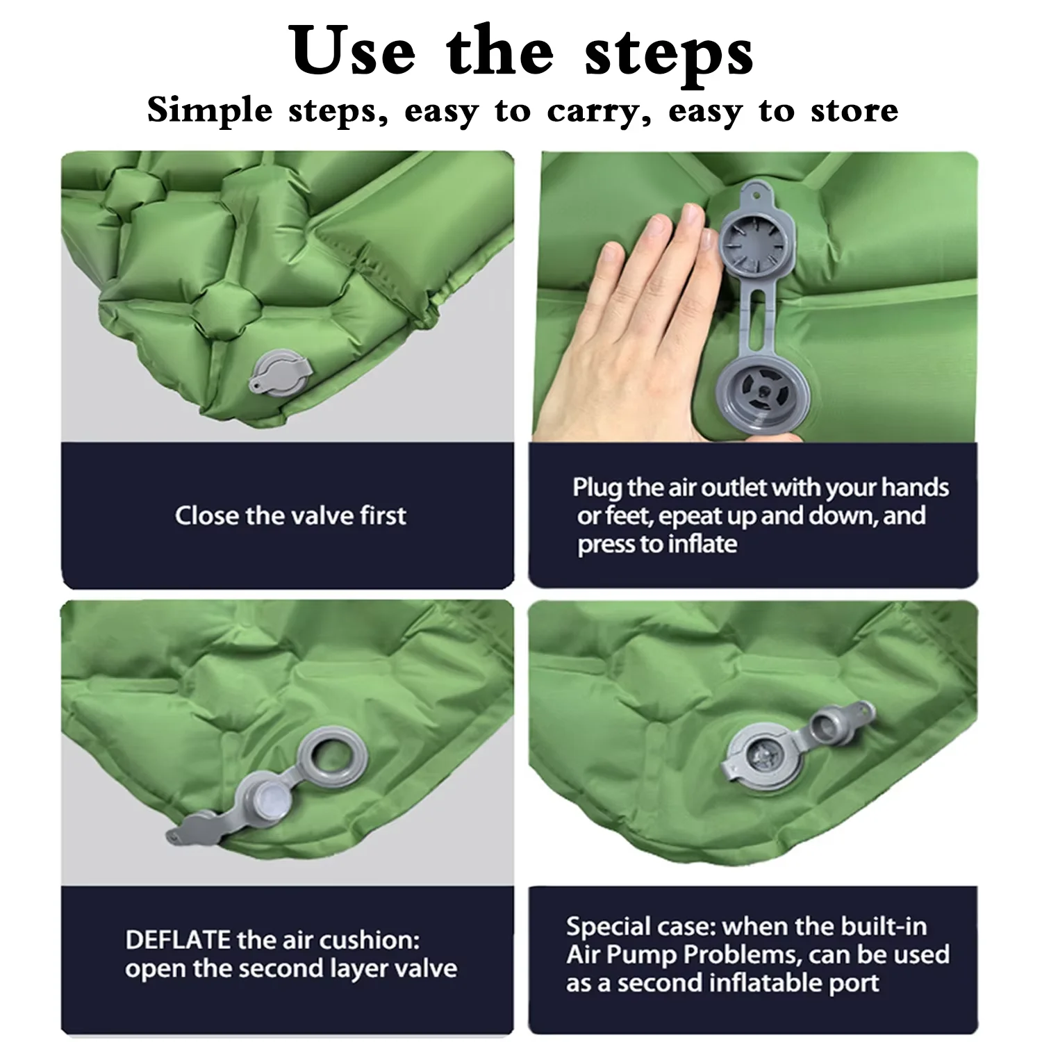 Campin sleeping Pad, steps to use