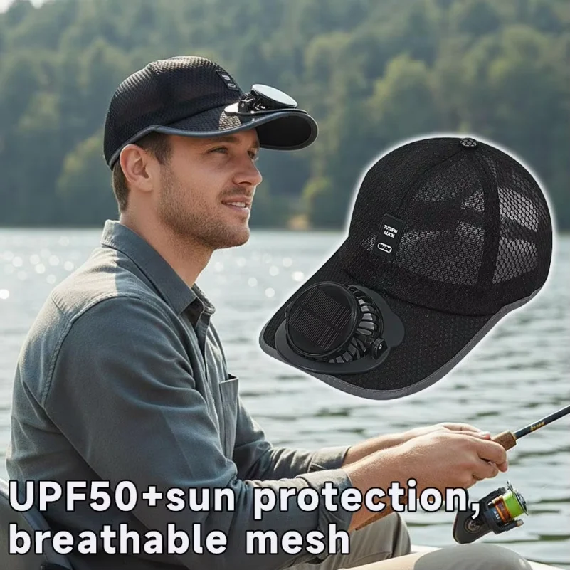 solar fan hat