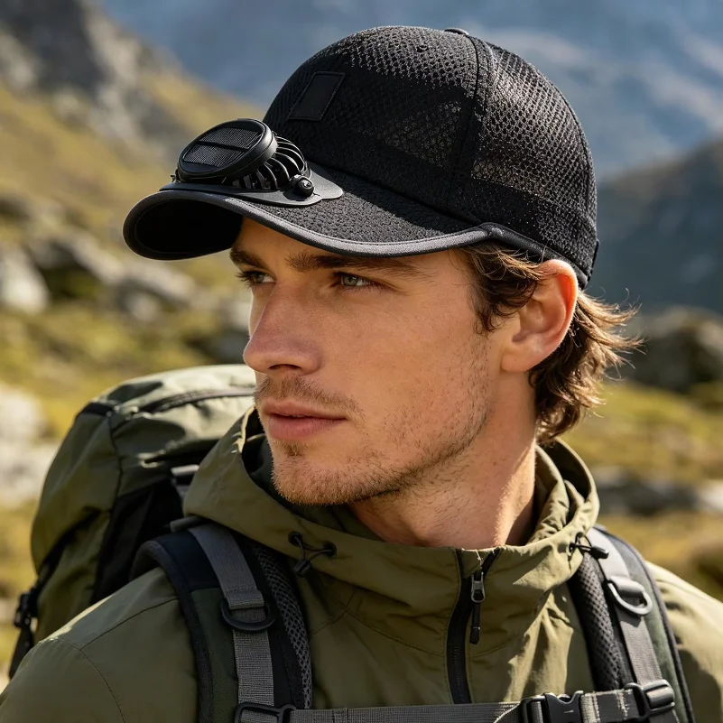 solar fan hat